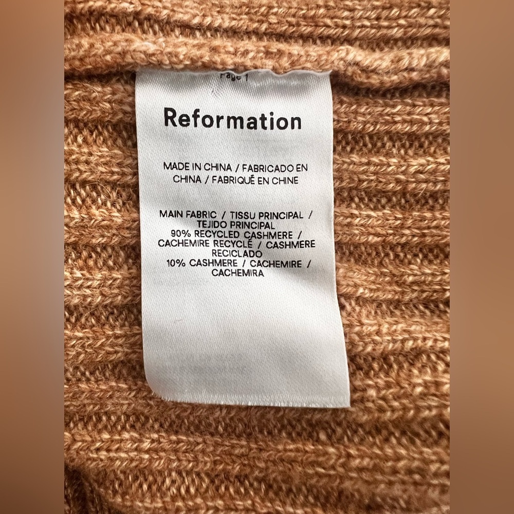 Reformation Beckie Cashmere Collared Sweater Pullover Long Sleeve Size Small - Picture 6 of 6